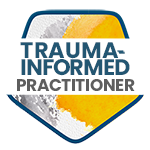 Trauma-Informed Practitioner certification logo.