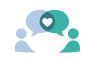 logo Speech bubble logo with a heart symbol